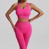 2 Piece Workout Sets for Women Sports Bras and High Waisted Leggings Yoga Outfits Set for Women