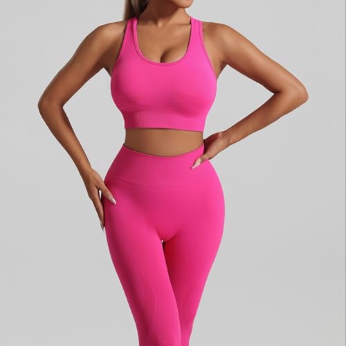 2 Piece Workout Sets for Women Sports Bras and High Waisted Leggings Yoga Outfits Set for Women