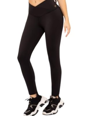 Cross Waist Forest Black Navonella Workout Colombian Leggings