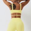 Workout Sets for Women 2 Piece Twist Front Halter Sports Bras High Waist Biker Shorts Exercise Gym Yoga Outfit