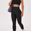 Womens Workout Sets 2 Piece - Acid Wash Seamless Yoga Outfits High Waist Leggings Padded Racerback Sports Bra Gym Set