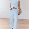 Women 2 Piece Outfit Set Loungewear Cropped Tops and Jogger Sweatpant Matching Set Coordinated Sweatsuit with Pockets