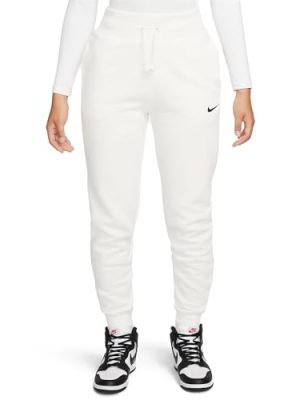 Sportswear Phoenix Fleece Women's High-Waisted Joggers, Sail/Black, L Regular US