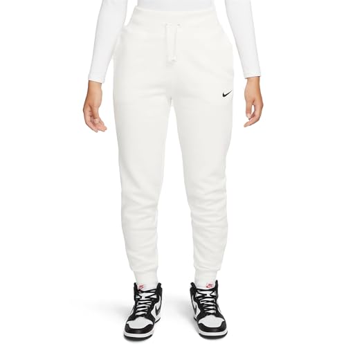 Sportswear Phoenix Fleece Women's High-Waisted Joggers, Sail/Black, L Regular US