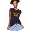 Y2K Graphic Tank Tops - Dump Him Sleeveless Acid Wash Round Neck Tank Running Gym Loose Fit Tee