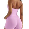 2 Piece Workout Sets for Women Halter Sports Bra Tank Gym Biker Shorts Outfits