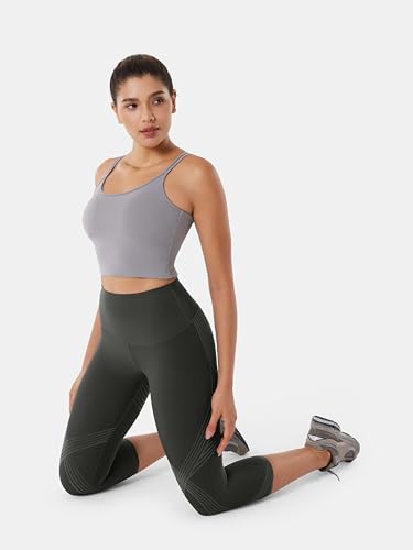 Body Sculpt Capri Leggings Reversible Wear Compression Leggings for Women Tummy Control Yoga Pants Workout