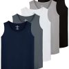 5 Pack: Dry-Fit Muscle Tank Tops Sleeveless Shirts Workout Tees Athletic Running Tees (Big & Tall Available)