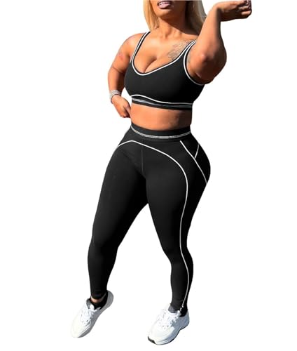 Women Workout Sets 2 Piece 2025 Outfits Summer Cami Top and Bodycon Pants Set Two Piece Sweatsuits Yoga Outfits