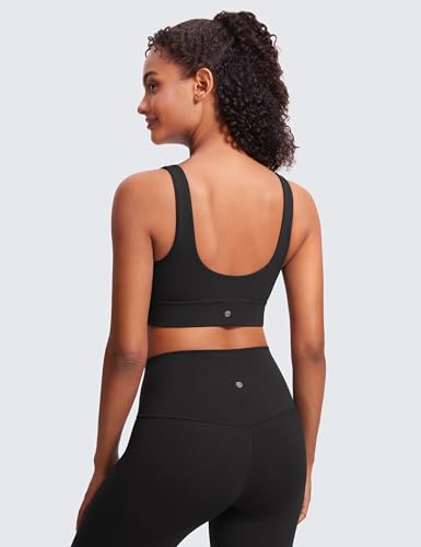 Butterluxe Womens U Back Sports Bra - Scoop Neck Padded Low Impact Yoga Clothes Workout Crop Top with Built in Pads