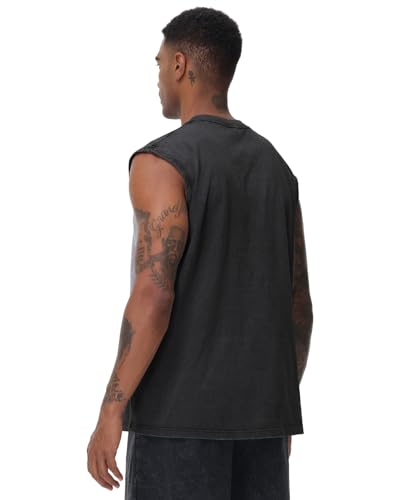 31xO5cmITEL.jpg Mens Workout Tank Tops Sleeveless Tee Shirts Men Muscle Shirt Gym Acid Wash T Shirts Running Beach Loose Fit Tee