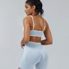 Workout Sets for Women Color Block Sports Bra Hidden Scrunch High Waist Biker Shorts 2 Piece Gym Yoga Outfits