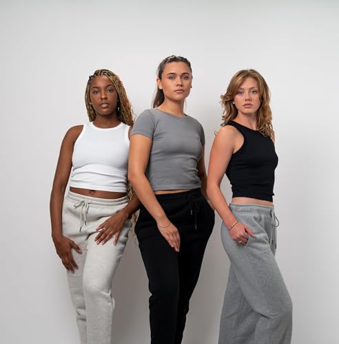 3 Pack Stretch Workout Tee Shirts for Women, Ribbed Crewneck Womens Short Sleeve Yoga Tees (Available in Plus)