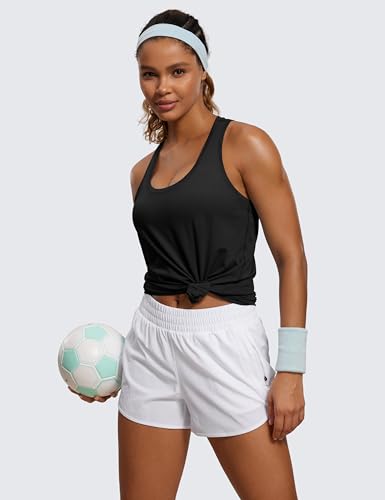 Womens Pima Cotton Racerback Workout Tank Tops Scoop Neck Athletic Loose Sleeveless Shirts