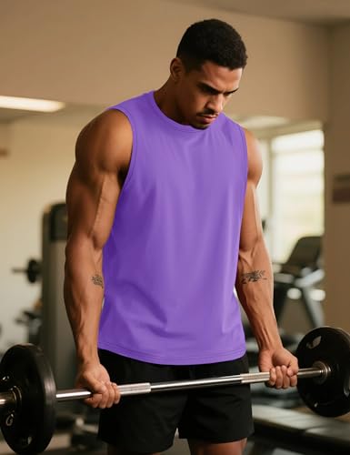Tank Top for Men Moisture Wicking Cotton Sleeveless Shirts Muscle Gym Workout Causal Summer Tank Tops