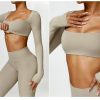 2 Pcs Women's Workout Outfits Sets,Seamless Long Sleeve Gym Bra,Butt Lifting Leggings trousers Sweatsuits.