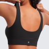 Butterluxe Womens U Back Sports Bra - Scoop Neck Padded Low Impact Yoga Clothes Workout Crop Top with Built in Pads