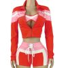 Work Out Sets Gym For Women 2 Piece Outfits Zip Up Sweatshirt And Lounge Athletic Jogger Shorts Set Track Sweat Suits