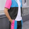 Men's 80s 90s Outfit Vintage Windbreaker Jacket Track Suit Disco Outfits Workout Set
