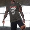 Men Graphic Muscle Tank Top Gym Workout Summer Casual Sleeveless Shirts (S-XXL)
