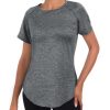 Women's Long Workout Tops,Short Sleeve Dry-Fit Mesh Open Back Loose Fit Gym Athletic Running Shirts Exercise Tee