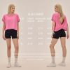 Open Back Workout Tops for Women Loose Fit Athletic Crop Tee Short Sleeve Gym Running Yoga Shirt