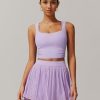 Women 2 Piece Tennis Dress Square Neck Tank Top with High Waisted Pleated Workout Skorts Skirt Set Yoga Golf Outfits