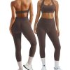 2 Piece Workout Sets for Women Halter Sports Bras Gym Sets Booty Leggings Outfits