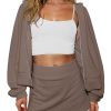 Womens 2 Piece Workout Sets Lounge Matching Sets Zip Up Hoodie and Skirt Gym Clothes Yoga Outfits