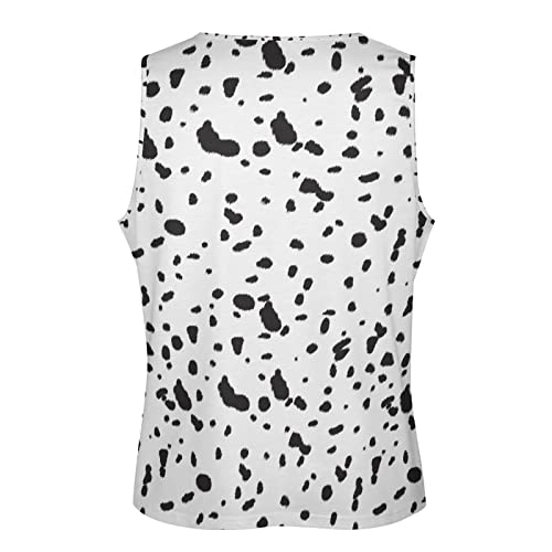 Dalmatian Skin Men's Tank Tops Print Sleeveless Shirts Workout Gym Muscle T Shirts Tee Tops