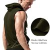 Men's Workout Hooded Tank Tops Sleeveless Gym Training Hoodies Bodybuilding Muscle Cut Off T Shirt