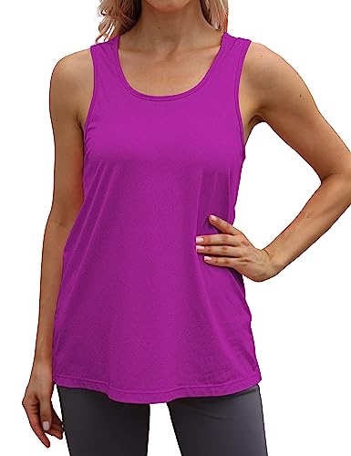 Womens Workout Athletic Tank Tops Loose Gym Yoga Racerback Sleeveless Running Sports Shirts Tops