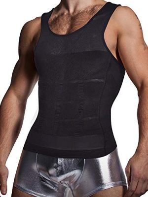Mens Compression Tank Top Slimming Body Shaper Vest Shirts Abs Slim Gym