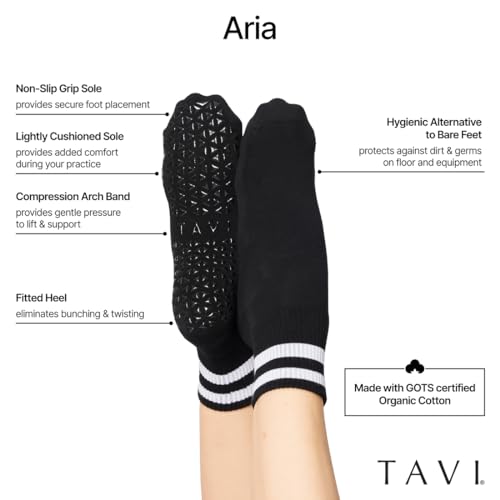 Aria Grip Socks – Pilates Socks with Grips for Women, Non Slip, Yoga & Barre
