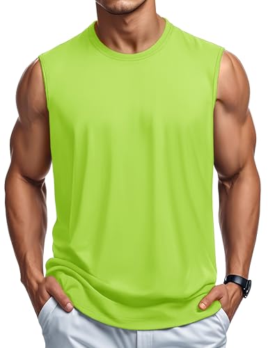 Men's Tank Top Cotton Muscle Workout Gym Shirts Moisture Wicking Lightweight Summer Casual Sleeveless Shirts