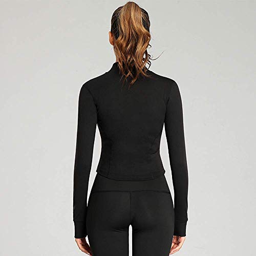 Womens Lightweight Full Zip Running Track Jacket Workout Slim Fit Yoga Sportwear with Thumb Holes