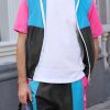 Men's 80s 90s Outfit Vintage Windbreaker Jacket Track Suit Disco Outfits Workout Set