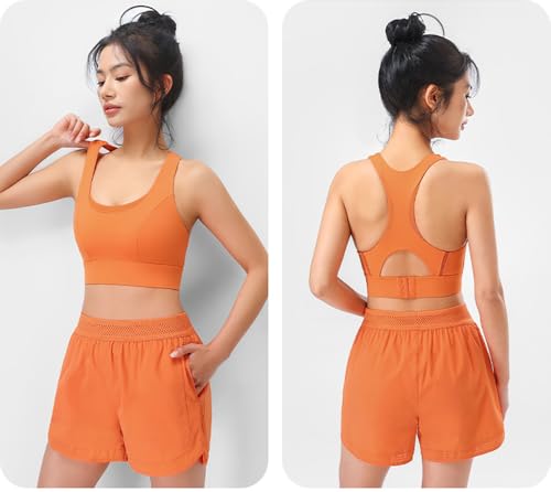 2 Packs Breathable Workout Shorts Pants Sports Bra Set for Women,Women's Gym Short Trousers Outfits Set.