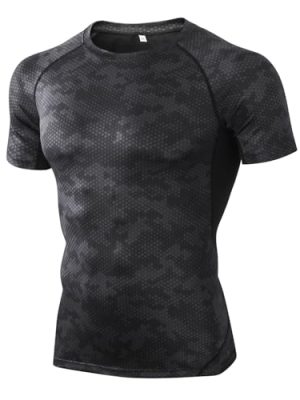 Compression Shirt Men 3 Pack Quick-Dry Athletic Baselayer 4-Way Stretch Moisture-Wicking Short Sleeve Workout Shirts