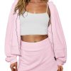 Womens 2 Piece Workout Sets Lounge Matching Sets Zip Up Hoodie and Skirt Gym Clothes Yoga Outfits