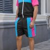 Men's 80s 90s Outfit Vintage Windbreaker Jacket Track Suit Disco Outfits Workout Set