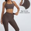 2 Piece Workout Sets for Women Halter Sports Bras Gym Sets Booty Leggings Outfits