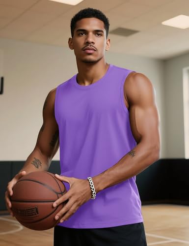 Tank Top for Men Moisture Wicking Cotton Sleeveless Shirts Muscle Gym Workout Causal Summer Tank Tops