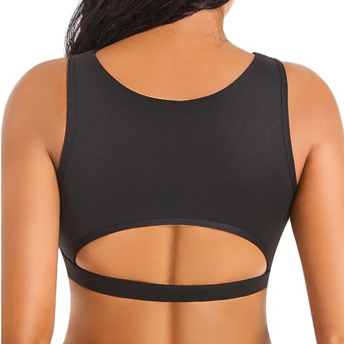 Push up Sports Bra for Women Sexy Hollow Crop Tops with Removable Cups Workout Fitness Yoga Bra Medium Support
