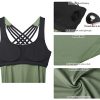 Women's Open Back Workout Athletic Yoga Tank Tops with Built in Bra