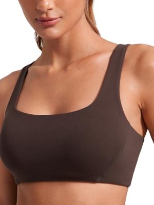 Butterlift Double Lined Square Neck Sports Bras for Women - Wireless V-Shaped Racerback Workout Yoga Top Non Padded