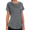 Women's Long Workout Tops,Short Sleeve Dry-Fit Mesh Open Back Loose Fit Gym Athletic Running Shirts Exercise Tee