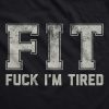 Mens Funny Fitness Tank FIT Fuck Im Tired Sarcastic Graphic Tanktop for Men