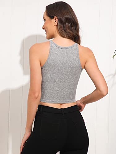Crop Tops For Women Workout Cropped Tank Top High Neck Camisole Yoga Shirts Athletic Undershirts 4 Pack