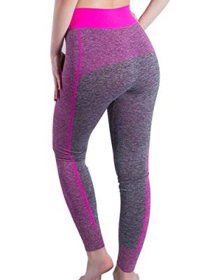 Women's Yoga Leggings Exercise Workout Pants Sports Running & Everyday Wear(S-XL) (Large, Pink)
